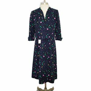 NOS 60s 2PC Hand Screen Cotton Jacket & Dress 14